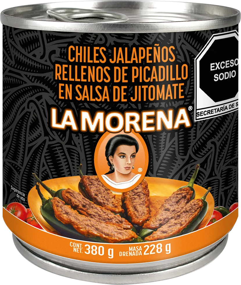 Chiles jalapeños rellenos <span>de picadillo en salsa de jitomate</span> 380gr.